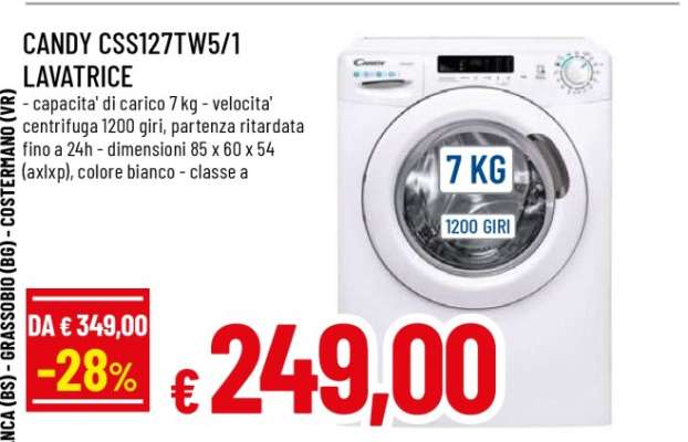CANDY CSS127TW5/1 LAVATRICE