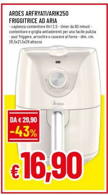 ARDES ARFRYA11/ARIK250 FRIGGITRICE AD ARIA