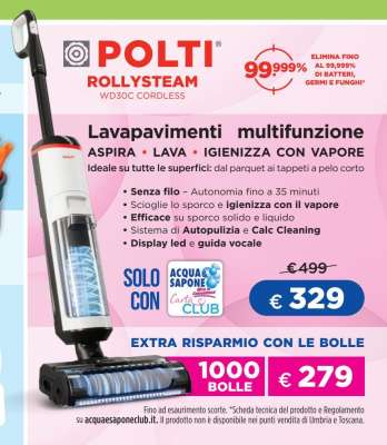 POLTI ROLLYSTEAM WD30C CORDLESS