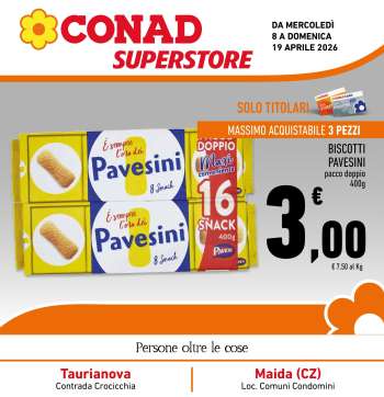Volantino Conad Superstore - 8/4/2026 - 19/4/2026.