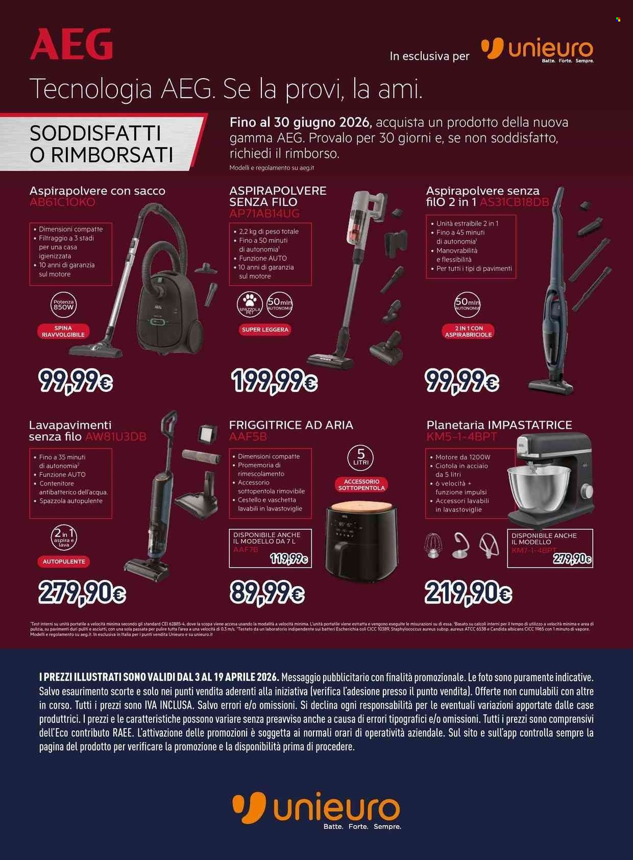 Volantino Unieuro - 3/4/2026 - 19/4/2026. Pagina 22