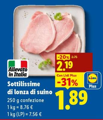 Sottilissime di lonza di suino
