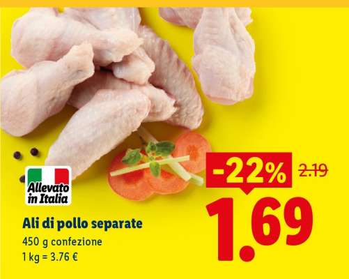 Ali di pollo separate