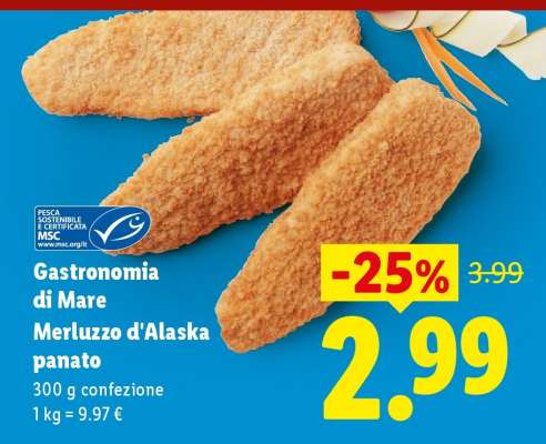 Gastronomia di Mare Merluzzo d'Alaska panato