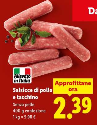 Salsicce di pollo e tacchino