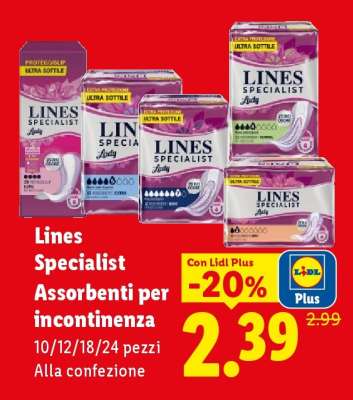 Lines Specialist Assorbenti per incontinenza