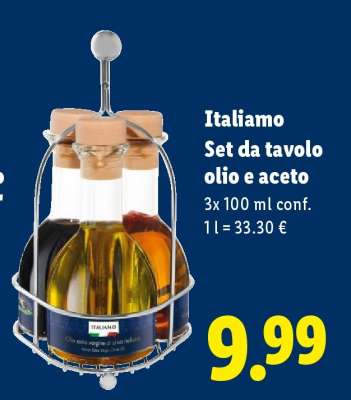 Italiamo Set da tavolo olio e aceto