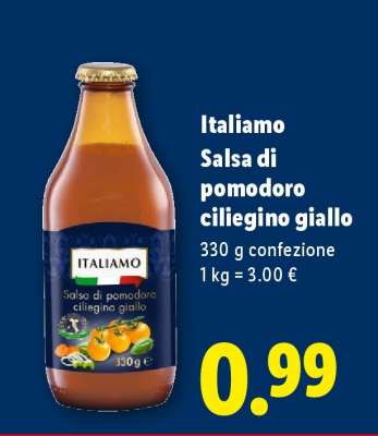 Italiamo Salsa di pomodoro ciliegino giallo