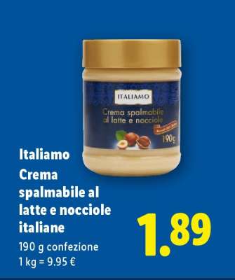 Italiano Crema spalmabile al latte e nocciole italiane