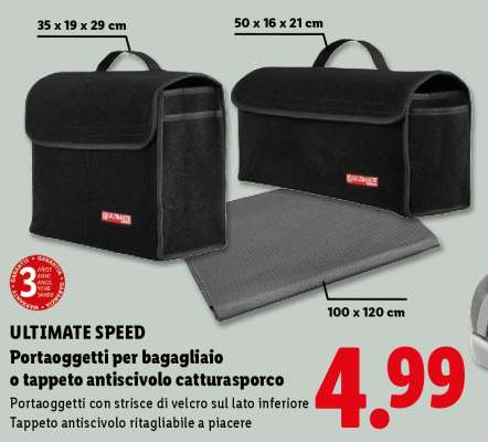 ULTIMATE SPEED Portaoggetti per bagagliaio o tappeto antiscivolo catturasporco