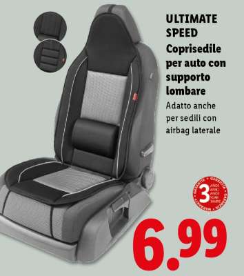 ULTIMATE SPEED Coprisedile per auto con supporto lombare
