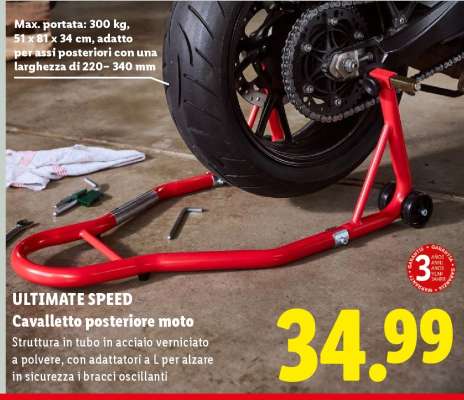 ULTIMATE SPEED Cavalletto posteriore moto