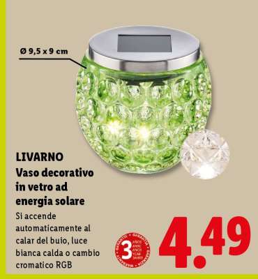 LIVARNO Vaso decorativo in vetro ad energia solare