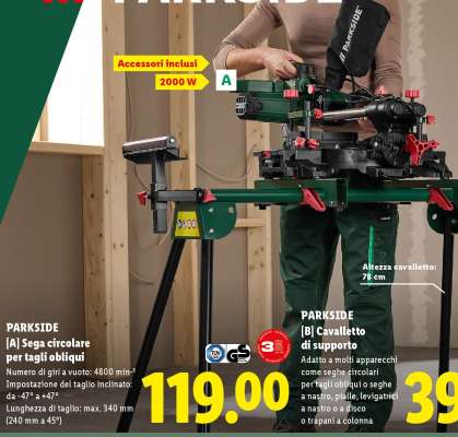 PARKSIDE [A] Sega circolare per tagli obliqui