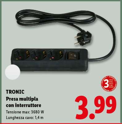 TRONIC Presa multipla con interruttore