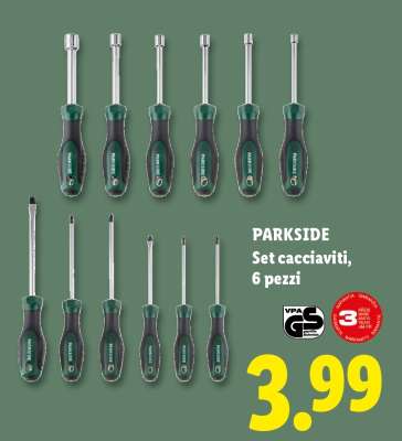 PARKSIDE Set cacciaviti, 6 pezzi