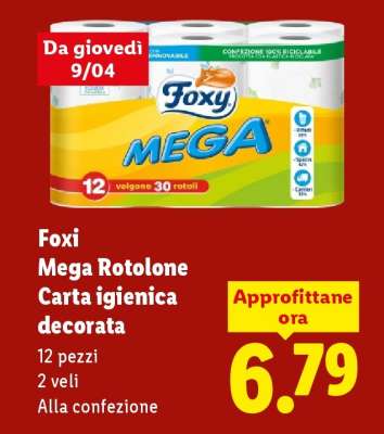 Foxy Mega Rotolone Carta igienica decorata