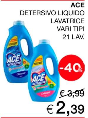 ACE Detersivo Liquido Lavatrice