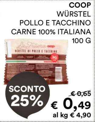 COOP WÜRSTEL POLLO E TACCHINO