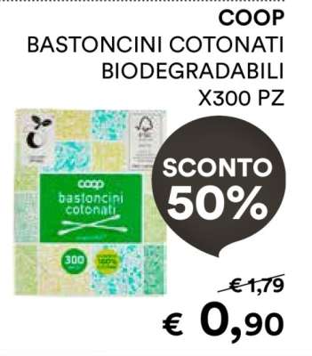 COOP BASTONCINI COTONATI BIODEGRADABILI X300 PZ
