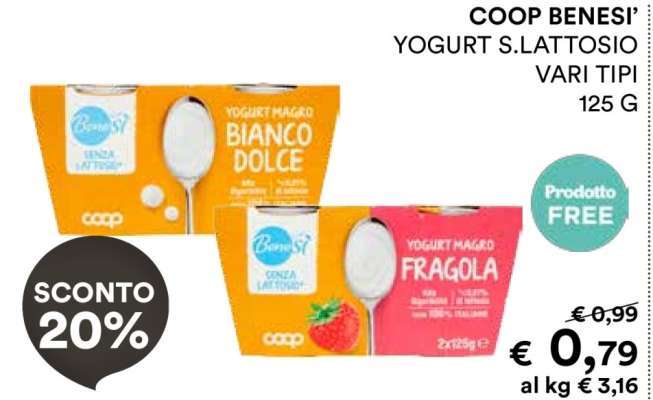 COOP BENESI’ YOGURT S.LATTOSIO VARI TIPI
