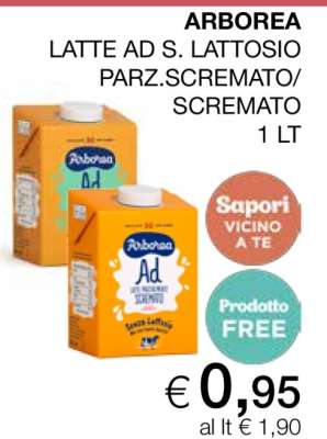 ARBOREA LATTE AD S. LATTOSIO PARZ.SCREMATO/SCREMATO 1 LT