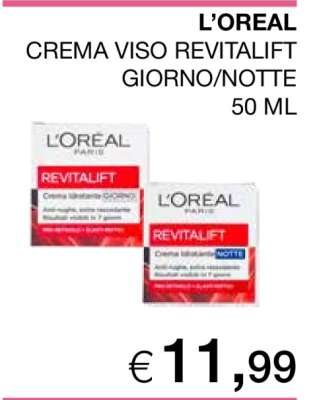 L'OREAL CREMA VISO REVITALIFT GIORNO/NOTTE 50 ML