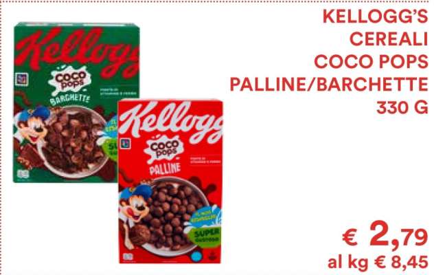 KELLOGG'S CEREALI COCO POPS PALLINE/BARCHETTE