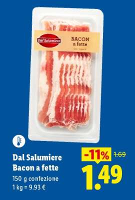 Dal Salumiere Bacon a fette