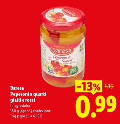 Baresa Peperoni a quarti gialli e rossi