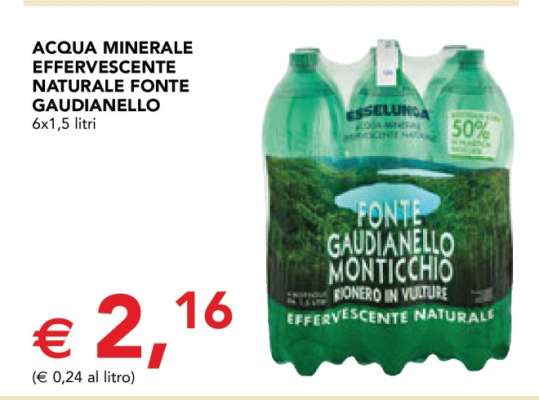 ACQUA MINERALE EFFERVESCENTE NATURALE FONTE GAUDIANELLO