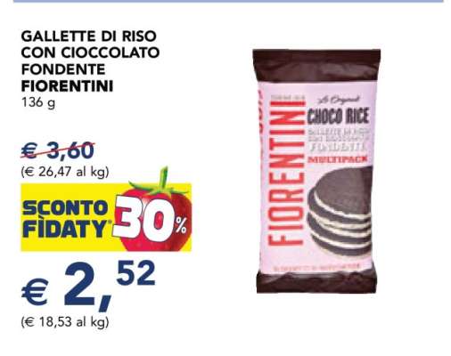 GALLETTE DI RISO CON CIOCCOLATO FONDENTE FIORENTINI
