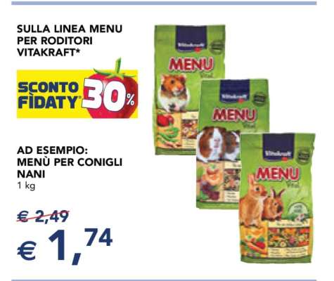 Menù per conigli nani