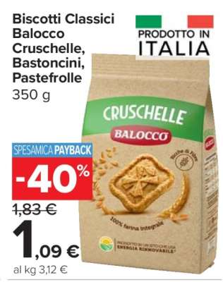 Biscotti Classici Balocco Cruschelle, Bastoncini, Pastefrolle