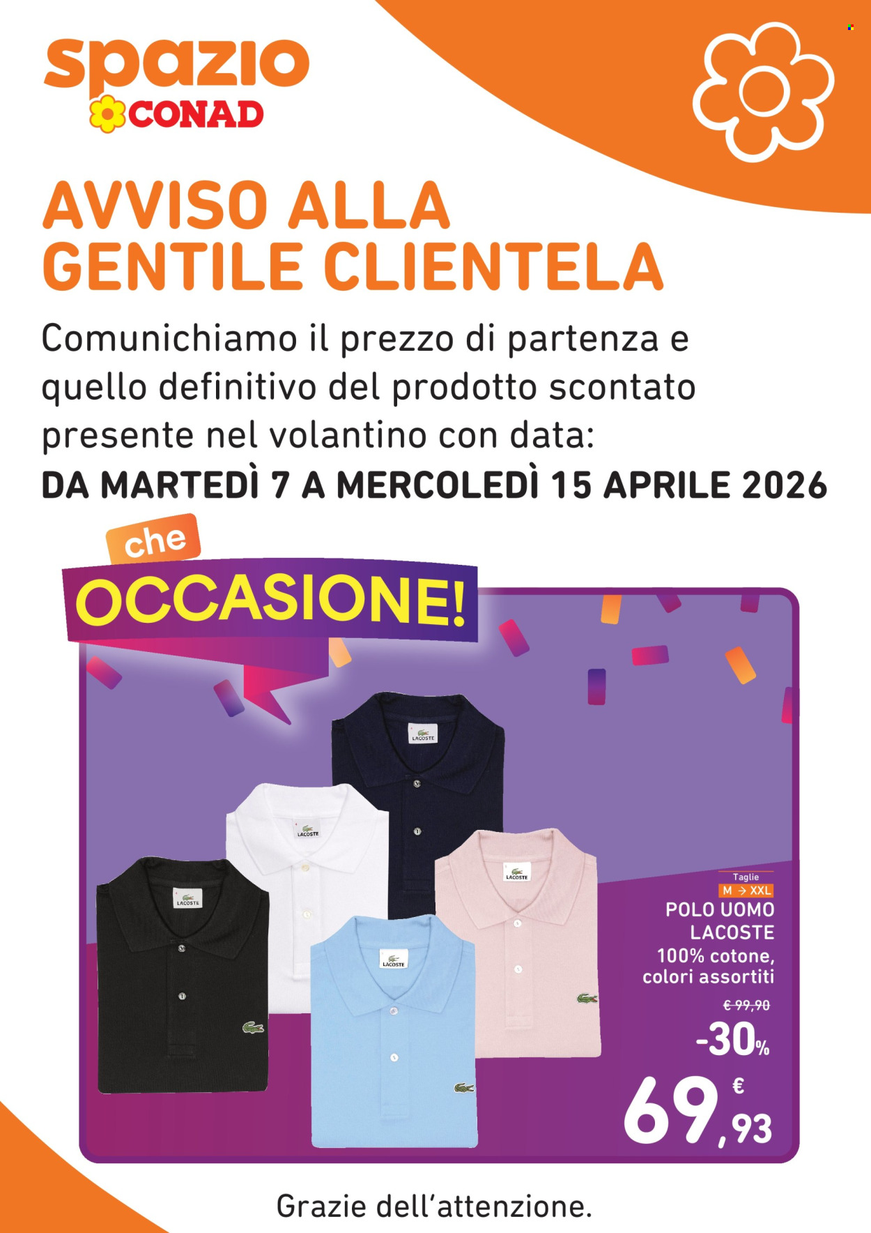 Volantino Spazio Conad - 7/4/2026 - 15/4/2026. Pagina 1
