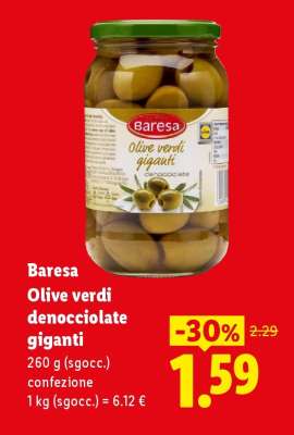 Baresa Olive verdi denocciolate giganti