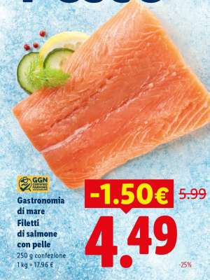 Filetti di salmone con pelle