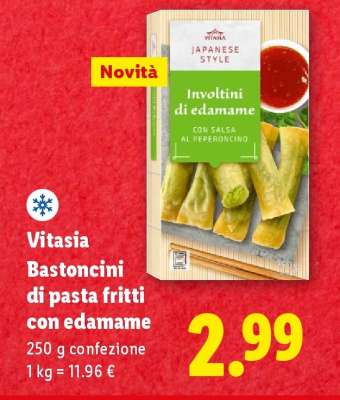 Vitasia Bastoncini di pasta fritti con edamame