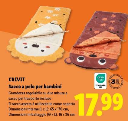 CRIVIT Sacco a pelo per bambini