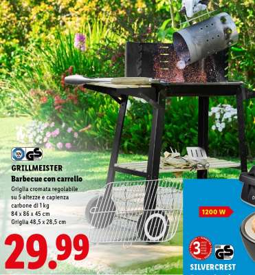 GRILLMEISTER Barbecue con carrello
