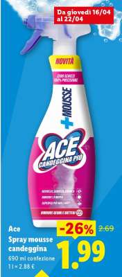 Ace Spray mousse candeggina
