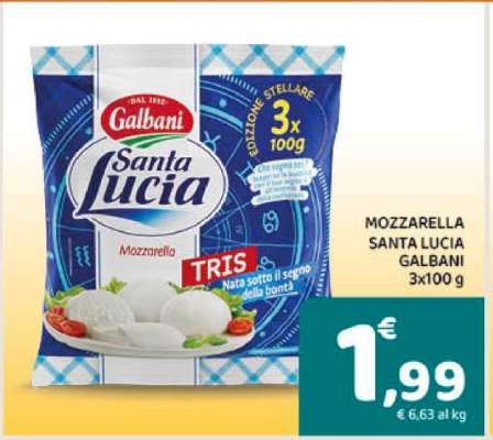 MOZZARELLA SANTA LUCIA GALBANI 3x100 g