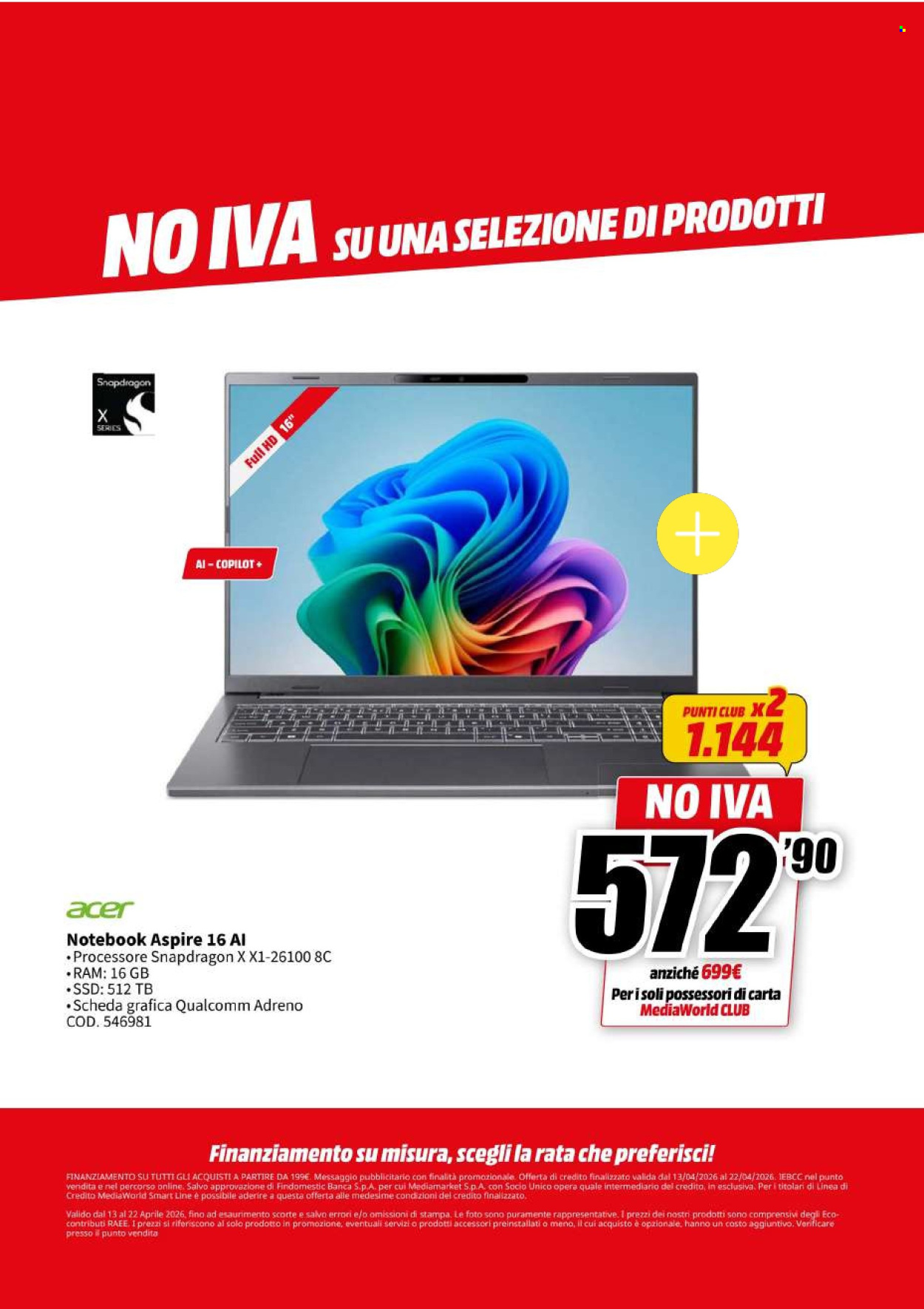 Volantino MediaWorld - 13/4/2026 - 22/4/2026. Pagina 60