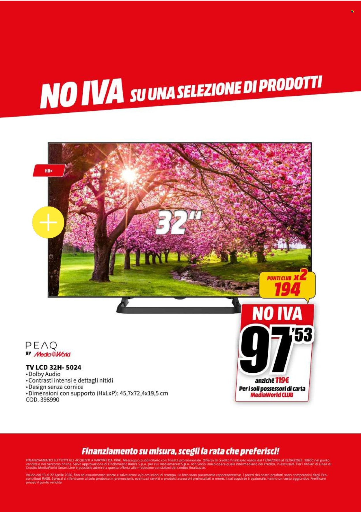 Volantino MediaWorld - 13/4/2026 - 22/4/2026. Pagina 62