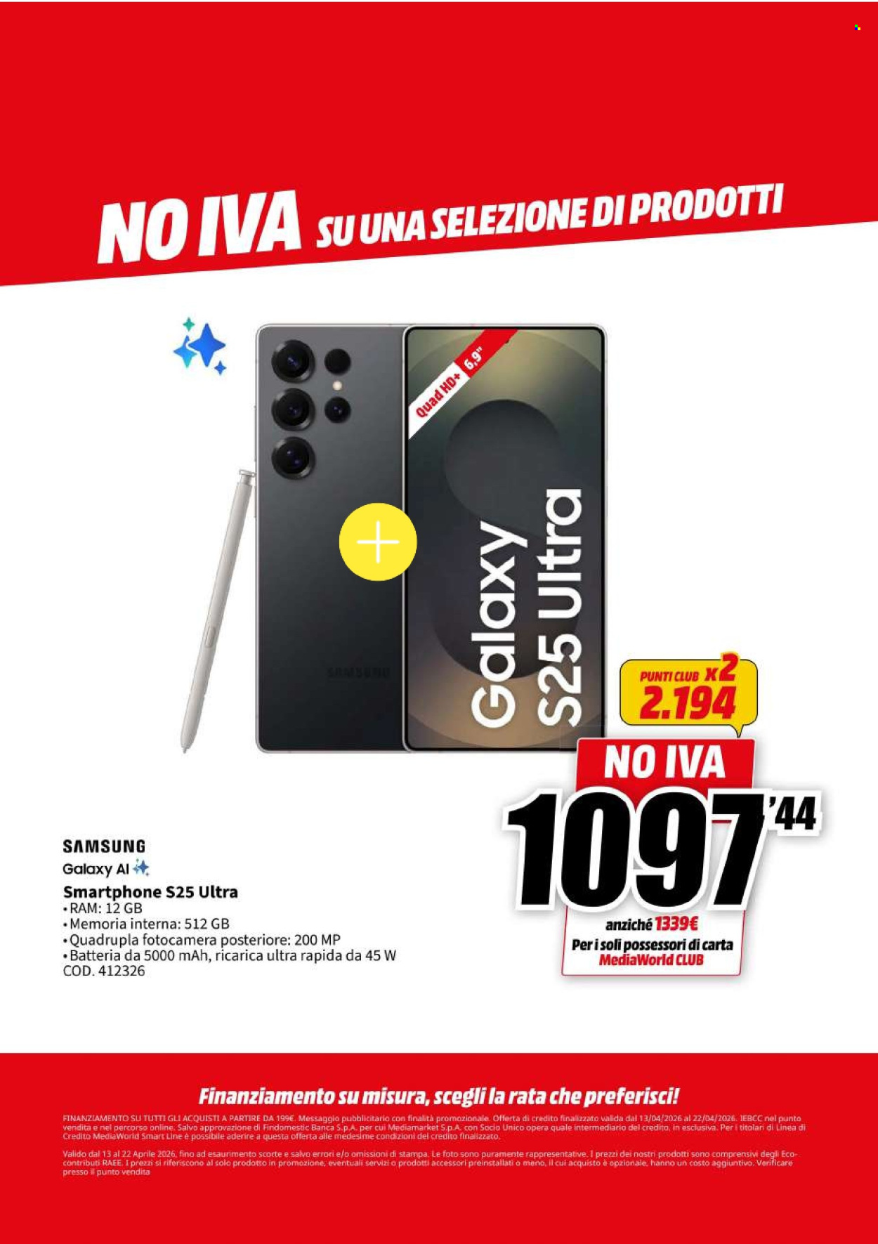 Volantino MediaWorld - 13/4/2026 - 22/4/2026. Pagina 69
