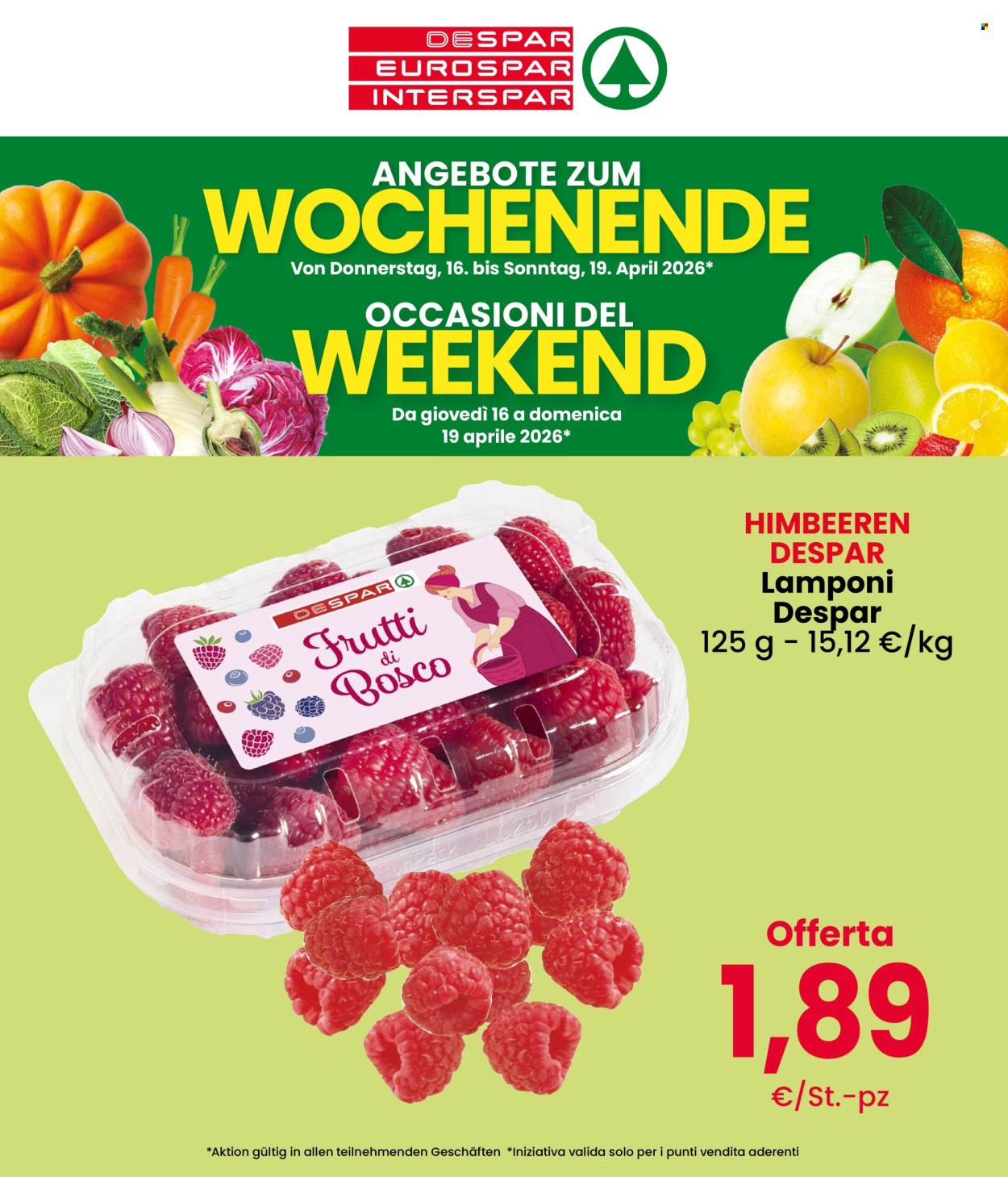 Volantino Eurospar - 16/4/2026 - 19/4/2026. Pagina 1