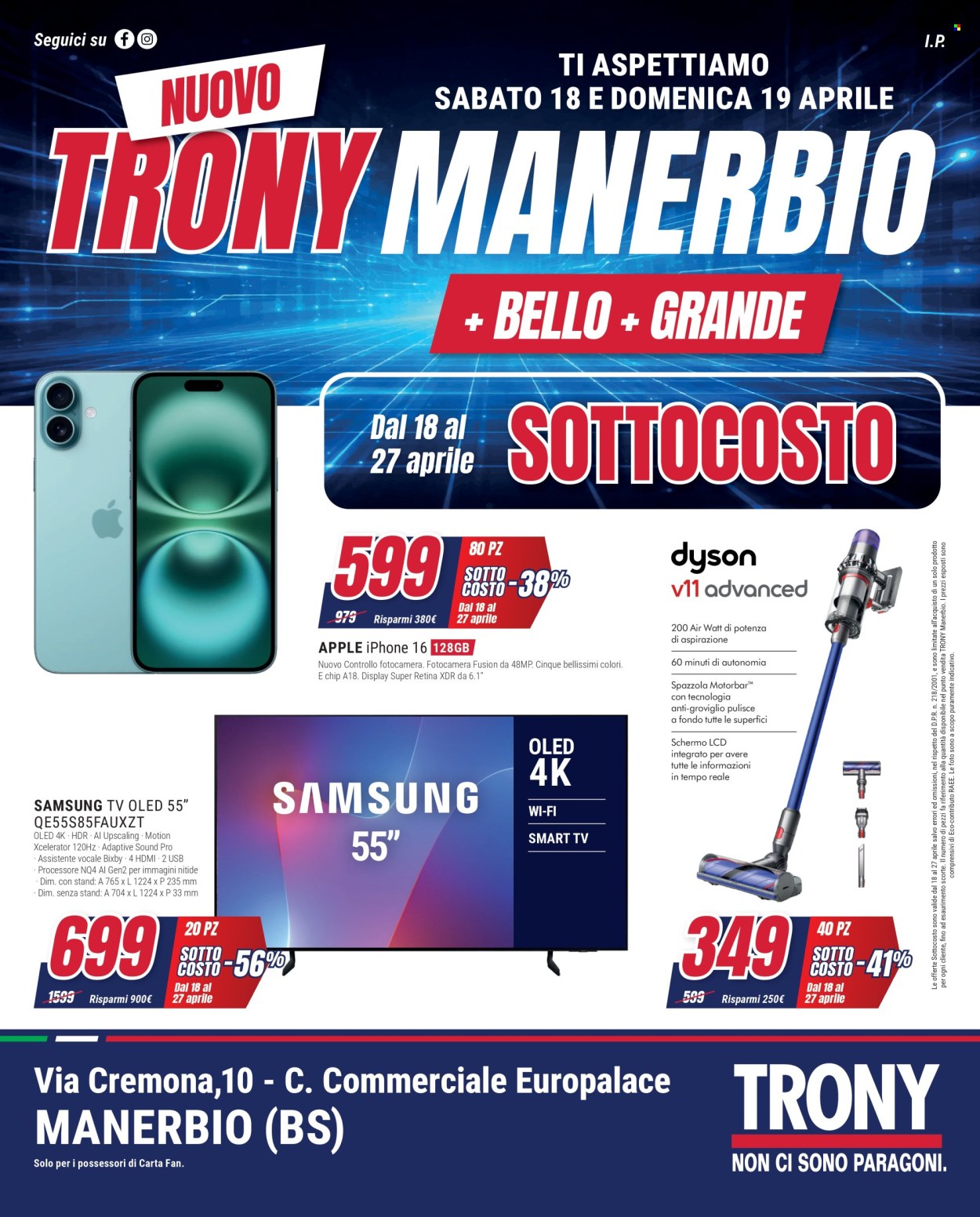 Volantino Trony - 18/4/2026 - 27/4/2026. Pagina 1