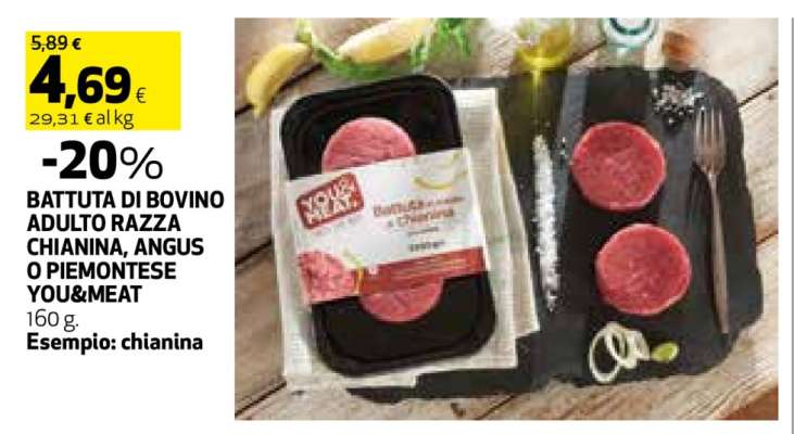 BATTUTA DI BOVINO ADULTO RAZZA CHIANINA, ANGUS O PIEMONTESE YOU&MEAT