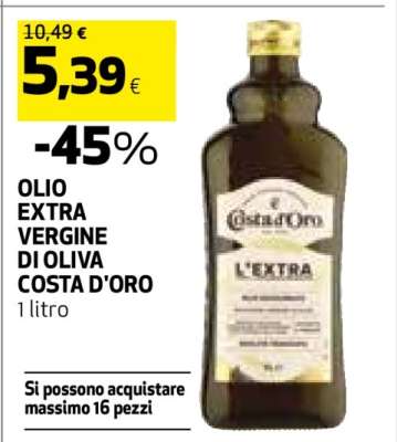 Olio Extra Vergine di Oliva Costa d'Oro