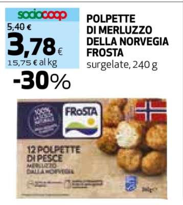 POLPETTE DI MERLUZZO DELLA NORVEGIA FROSTA